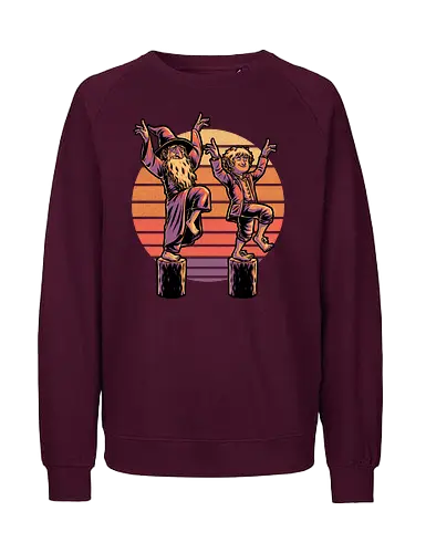 Medieval Karate Movie - book, movie, classic, adventure, fantasy, mage, wizard, grey, old man, medieval, exercise, karate, kung fu, classic, exercise, kick - Fairtrade Sweatshirt