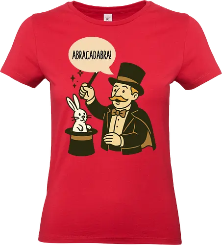 abracadabra - magician, rabbit, top hat, magic trick, wand, abracadabra, whimsical, performer, vintage - Standard T-Shirt (Women)