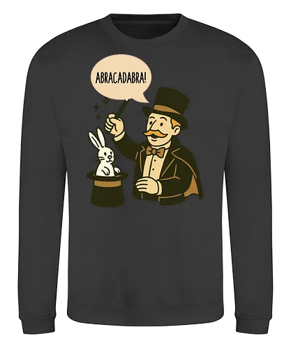 abracadabra - magician, rabbit, top hat, magic trick, wand, abracadabra, whimsical, performer, vintage - Sweatshirt
