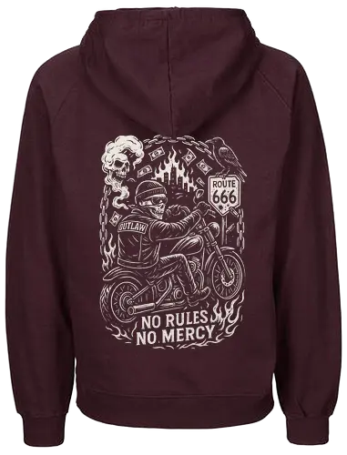 Outlaw Rider - Motorradhelm, Outlaw, Streetbike, Cruiser, Motorradclub, Motorradgang, Stuntbike, Scrambler, Motorradkultur, Touringbike, Rennmaschine, Motorradleben, Roadtrip, Freiheit, Stahlross, Zweiräder, Motorrad, Chopper, Biker, Harley, Zweirad, Motorradfahrer, Custom Bike, Motorradkunst, Cafe Racer, Burnout, Wheelie, Lederjacke, Totenkopf, Route 66 - Fairtrade Hoodie