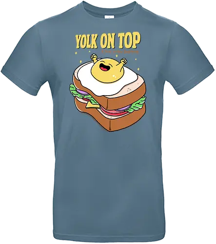 Yolk on Top - yolk, egg yolk, kawaii, funny, positivity, new hope, new day, new chance, bread, toast - Standard T-Shirt