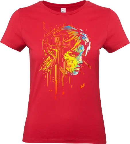 Elfic links 2 - fantasy, gaming, elf, hero of time, elfic, circuit boards, futuristic - Standard T-Shirt (Women)