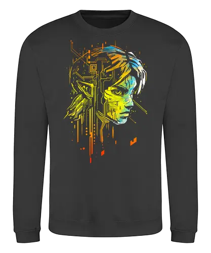 Elfic links 2 - fantasy, gaming, elf, hero of time, elfic, circuit boards, futuristic - Sweatshirt
