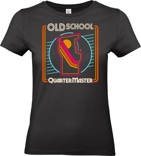 Old School Quarter Master - 80s, 8bit, 90s, arcade, game, gamer, gaming, high score, insert coin, joystick, nostalgia, pixel, quarter, video game, arcade games - Standard T-Shirt (Women)