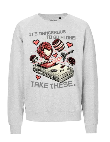 Dangerous to go alone - Gaming, gamer, retro, vintage, retro gamer, video games - Fairtrade Sweatshirt