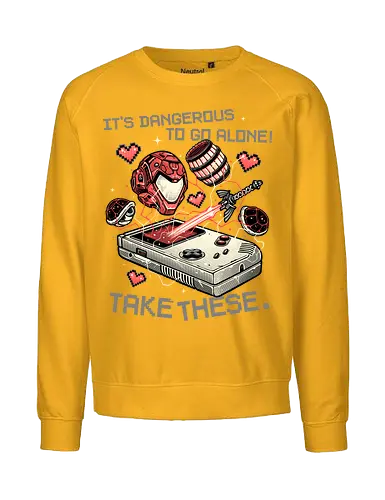Dangerous to go alone - Gaming, gamer, retro, vintage, retro gamer, video games - Fairtrade Sweatshirt