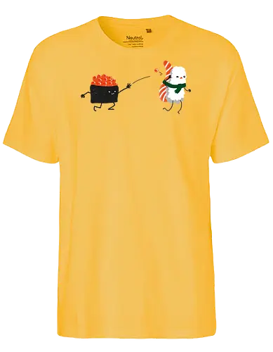 Sushi Streit - sushi, Japan, cute, kawaii, streit, humor, lustig, nigiri, food - Fairtrade T-Shirt