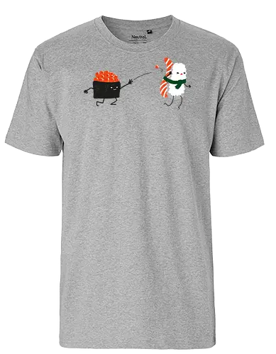 Sushi Streit - sushi, Japan, cute, kawaii, streit, humor, lustig, nigiri, food - Fairtrade T-Shirt