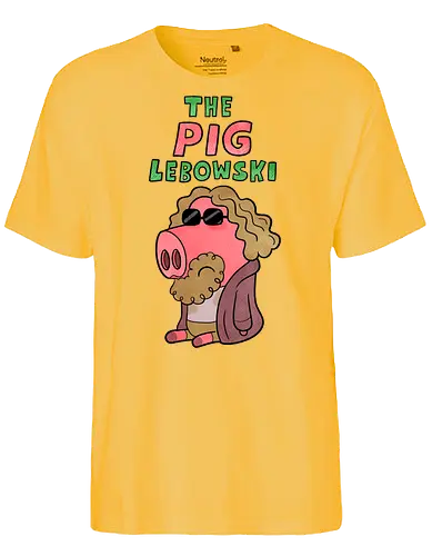 The PIG Lebowski - Movie shirt, movie, pop culture, tv show, pop culture shirt, kawaii, cute, the dude, pig, cute pic, film, film shirt - Fairtrade T-Shirt