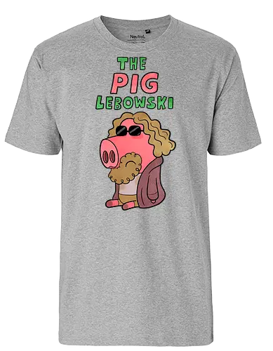 The PIG Lebowski - Movie shirt, movie, pop culture, tv show, pop culture shirt, kawaii, cute, the dude, pig, cute pic, film, film shirt - Fairtrade T-Shirt
