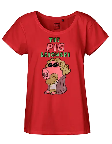The PIG Lebowski - Movie shirt, movie, pop culture, tv show, pop culture shirt, kawaii, cute, the dude, pig, cute pic, film, film shirt - Fairtrade Girl Shirt