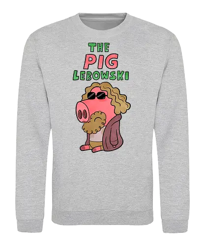 The PIG Lebowski - Movie shirt, movie, pop culture, tv show, pop culture shirt, kawaii, cute, the dude, pig, cute pic, film, film shirt - Sweatshirt