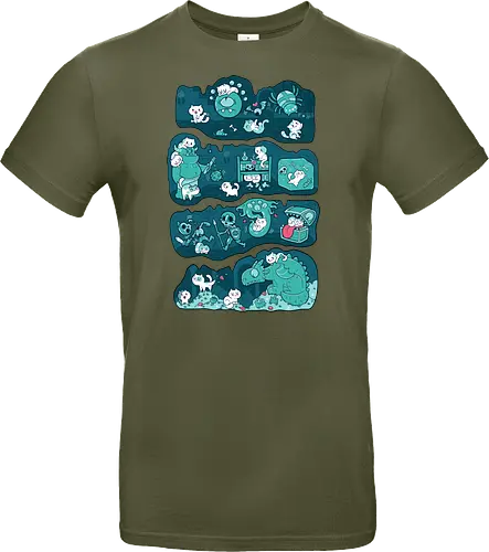 Dungeon Kittens - RPGArt, FantasyIllustration, DungeonCrawl, CuteFantasy, rpg, Pen and Paper, Katzen, fantasy katzen, Pen and paper, RPG, gaming, fantasy, D20, 20 sided dice - Standard T-Shirt