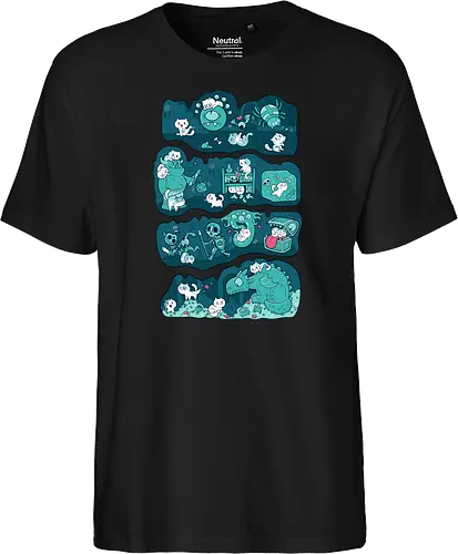 Dungeon Kittens - RPGArt, FantasyIllustration, DungeonCrawl, CuteFantasy, rpg, Pen and Paper, Katzen, fantasy katzen, Pen and paper, RPG, gaming, fantasy, D20, 20 sided dice - Fairtrade T-Shirt