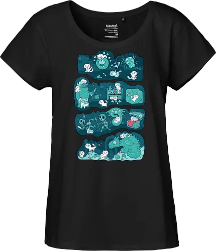 Dungeon Kittens - RPGArt, FantasyIllustration, DungeonCrawl, CuteFantasy, rpg, Pen and Paper, Katzen, fantasy katzen, Pen and paper, RPG, gaming, fantasy, D20, 20 sided dice - Fairtrade Girl Shirt