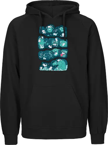 Dungeon Kittens - RPGArt, FantasyIllustration, DungeonCrawl, CuteFantasy, rpg, Pen and Paper, Katzen, fantasy katzen, Pen and paper, RPG, gaming, fantasy, D20, 20 sided dice - Fairtrade Hoodie