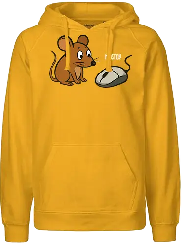  cartoon mouse - cartoon, mouse, computer mouse, humor, impostor, dark brown, whimsical, interaction, playful, digital art - Fairtrade Hoodie