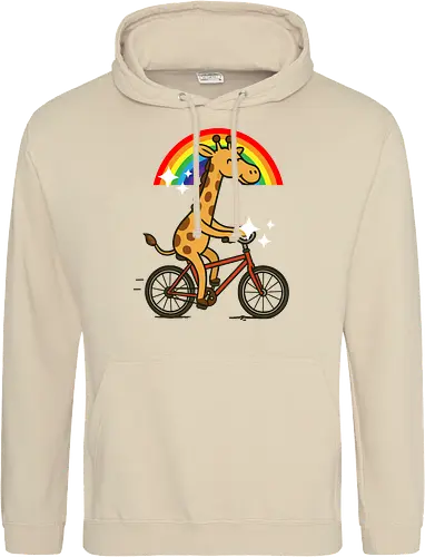  cheerful giraffe rides a bicycle
