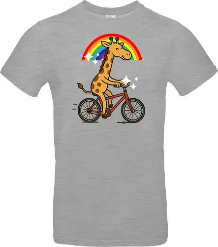  cheerful giraffe rides a bicycle