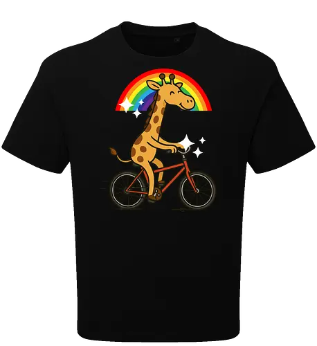  cheerful giraffe rides a bicycle