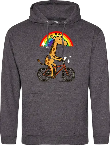  cheerful giraffe rides a bicycle