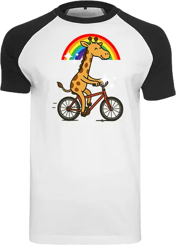  cheerful giraffe rides a bicycle