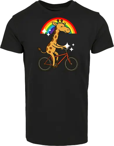  cheerful giraffe rides a bicycle