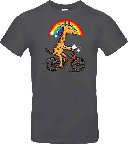 cheerful giraffe rides a bicycle