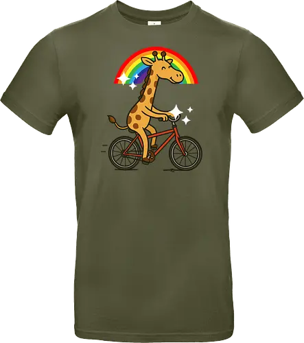  cheerful giraffe rides a bicycle