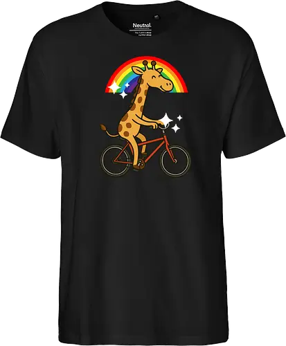  cheerful giraffe rides a bicycle