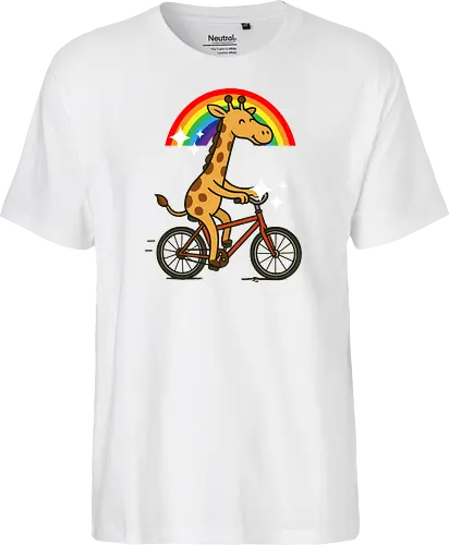  cheerful giraffe rides a bicycle