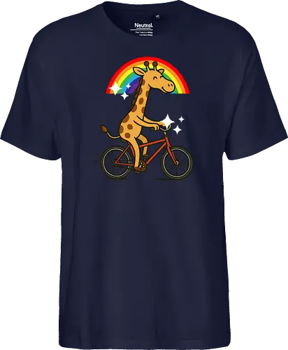  cheerful giraffe rides a bicycle