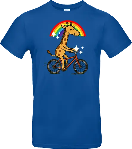  cheerful giraffe rides a bicycle