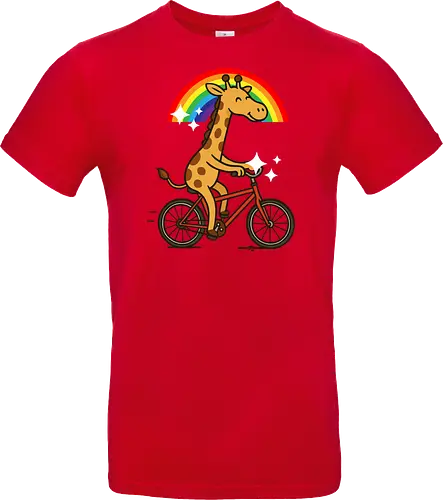  cheerful giraffe rides a bicycle