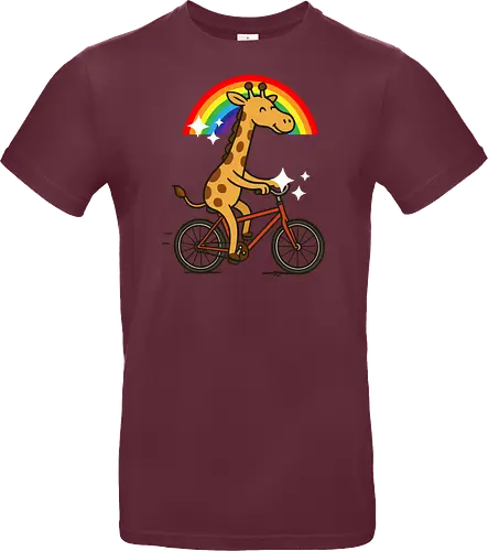  cheerful giraffe rides a bicycle