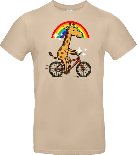  cheerful giraffe rides a bicycle