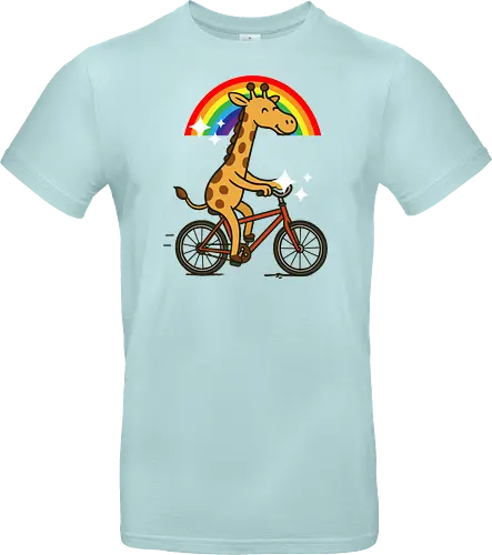  cheerful giraffe rides a bicycle