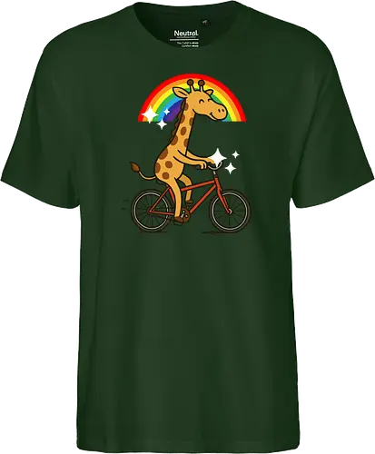  cheerful giraffe rides a bicycle