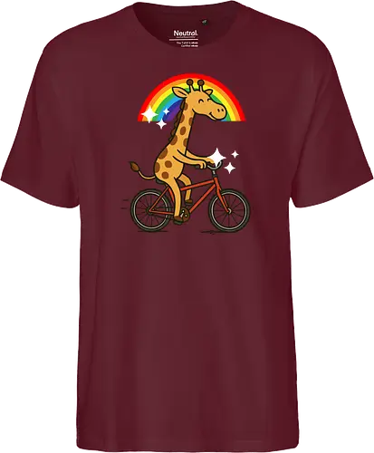  cheerful giraffe rides a bicycle