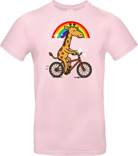  cheerful giraffe rides a bicycle