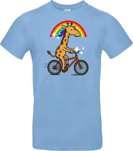  cheerful giraffe rides a bicycle