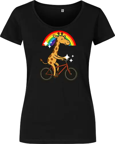  cheerful giraffe rides a bicycle