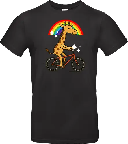  cheerful giraffe rides a bicycle