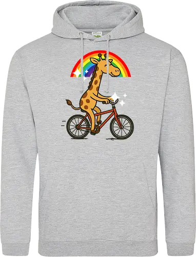  cheerful giraffe rides a bicycle