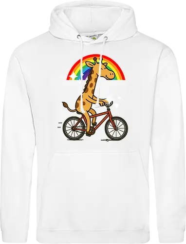  cheerful giraffe rides a bicycle