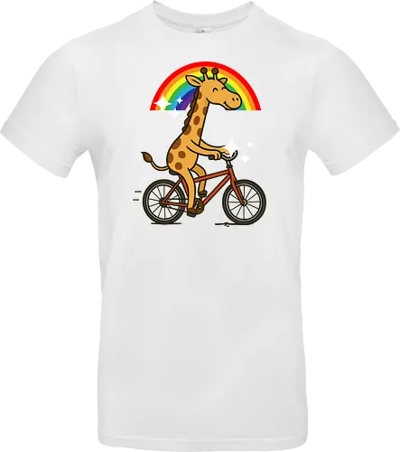  cheerful giraffe rides a bicycle
