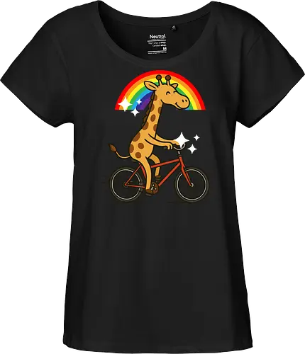  cheerful giraffe rides a bicycle