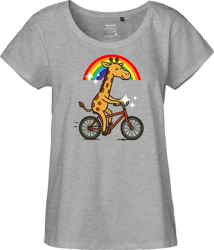  cheerful giraffe rides a bicycle