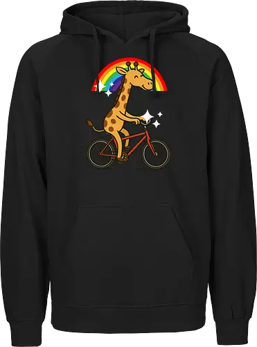  cheerful giraffe rides a bicycle
