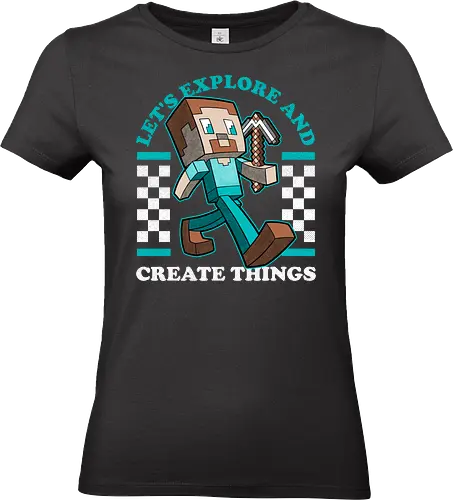 Game Mascot Block Guy - Video Games, Video Game, Game, Games, Gamer, Mascot, Retro, Vintage, Retro Vintage, Retro Gamer, Retro Cartoon, Fantasy, Adventure, Creative, Create, Explore, Vintage, Retro - Standard T-Shirt (Women)